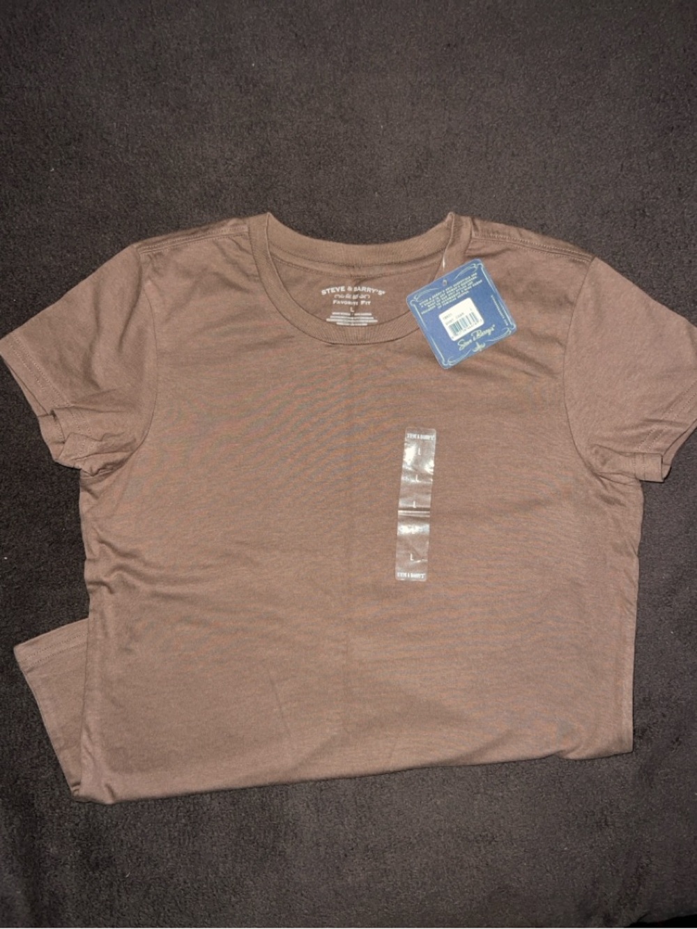 NWT Steve & Barry's Brown ‘Favorite Fit’ Crew T-Shirt